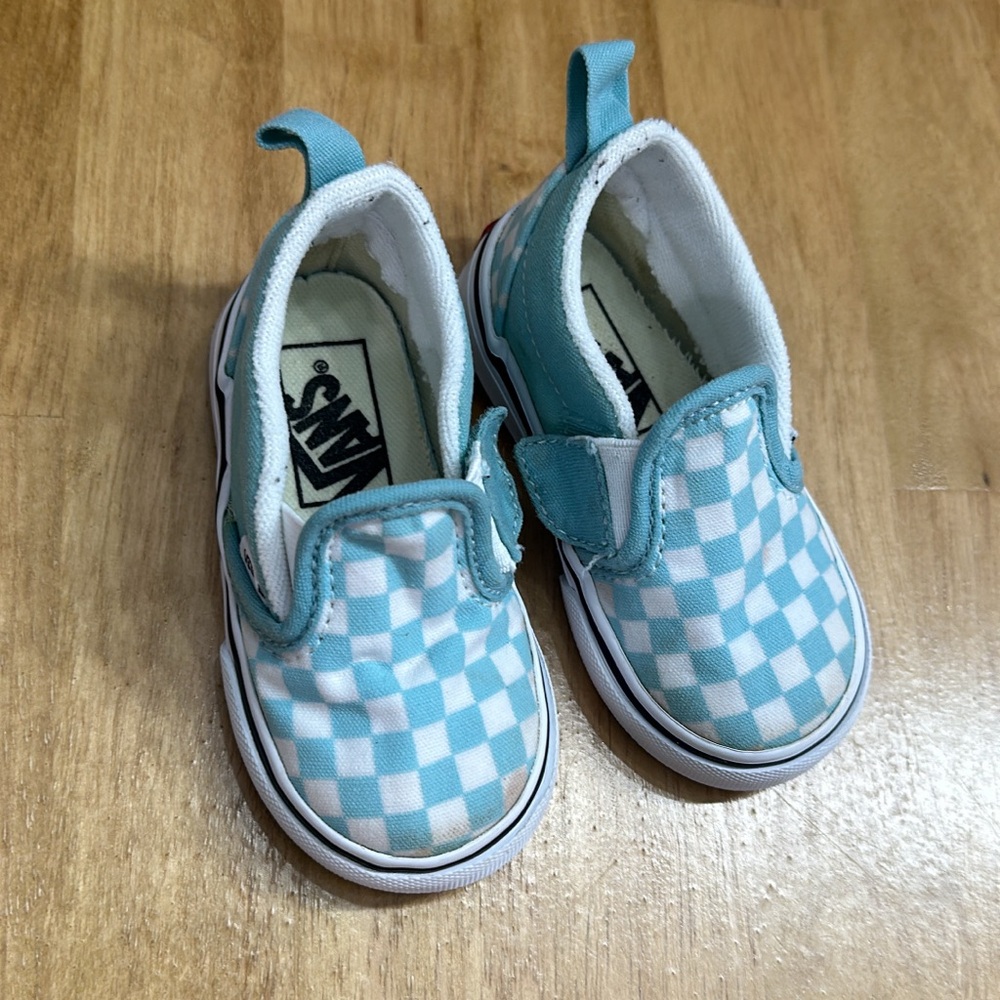 Blue checkered Vans